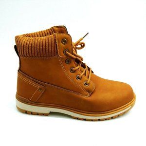 Yoki Womans Tim 27 Lace Up Ankle Boot Mustard Cushioned Insole Sz 10 M NEW